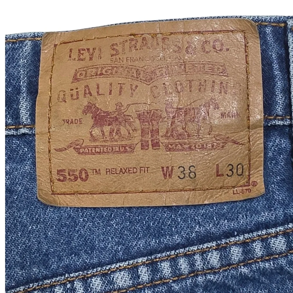 VTG 1998 Levis 550 Relaxed Fit Jeans Mens 38x30 Blue Denim 00550-0216
